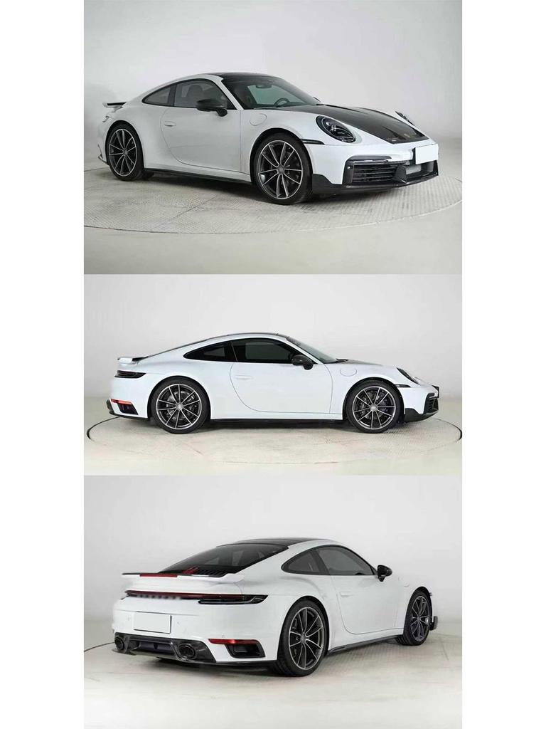 SD Style Dry Carbon Fiber Aerodynamic Kit for Porsche 911 992 Turbo: Front Lip, Rear Lip, Side Skirts, Rear Spoiler