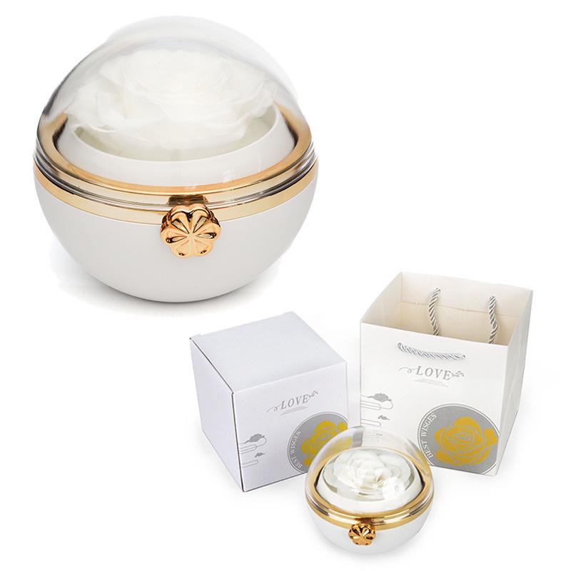 Rotating Rose Gift Box with Necklace and Ring - Valentine's Day Eternal Flower Jewelry Box