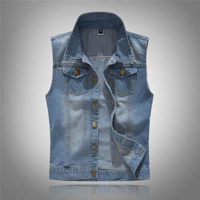 Spring Autumn Men's Denim Cotton Vests Casual Ripped Lapel Vintage Sleeveless Jacket Men Streetwear Jean Waistcoats Tops Clothing