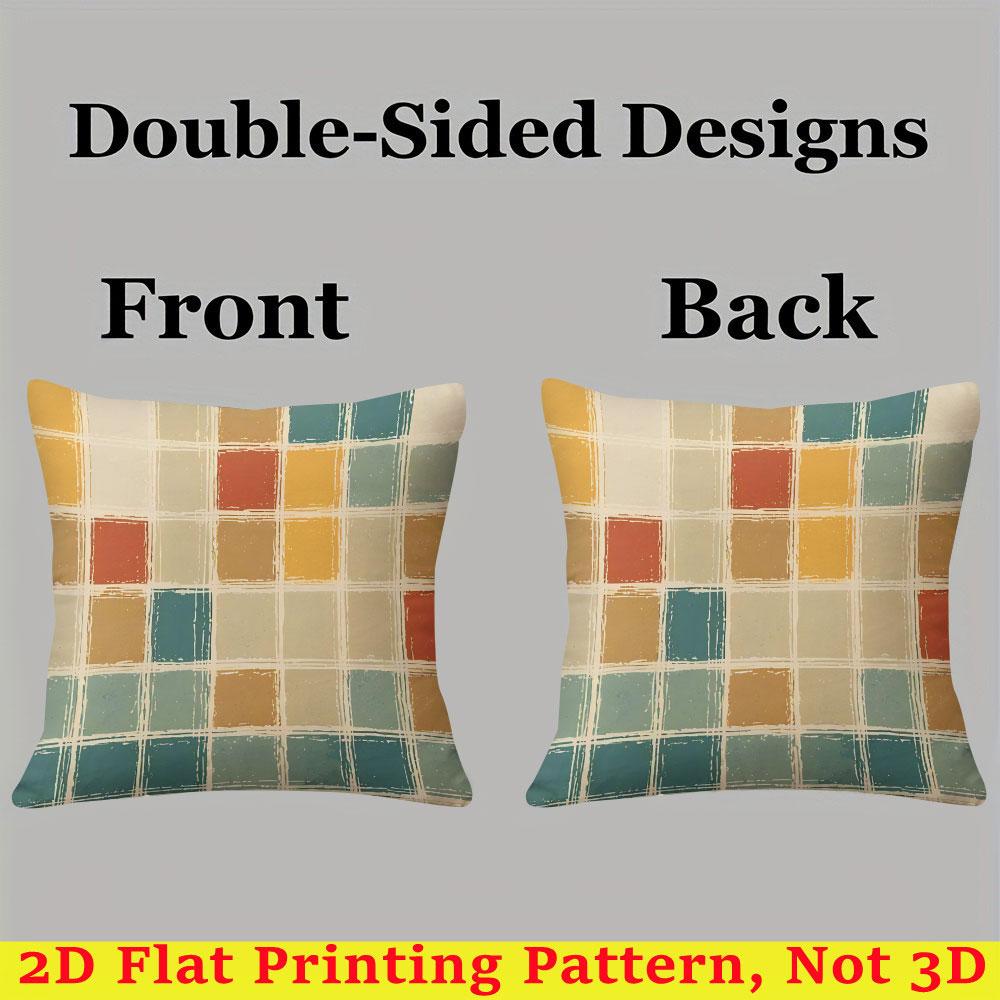 Vintage Plaid square Jacquard Pillow Cover for Sofa Office Waist Cushion Cover Home Decorative Pillowcase