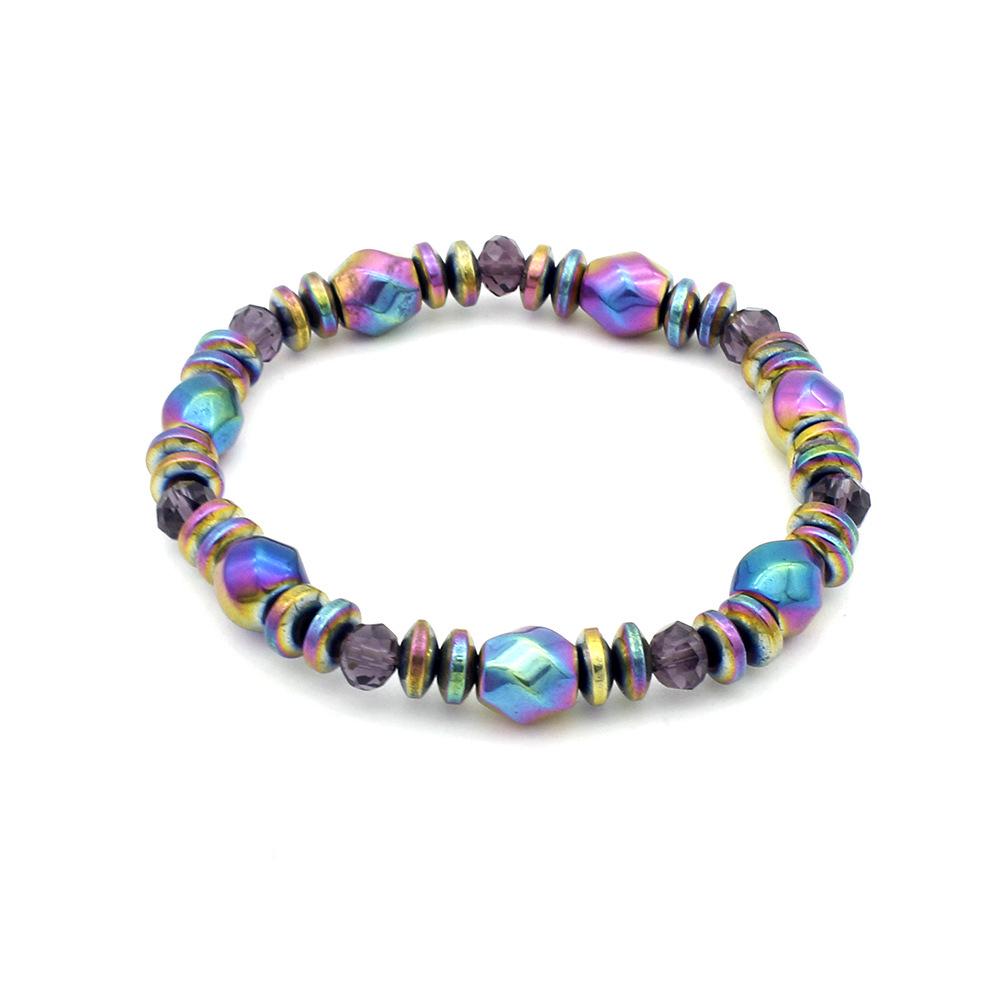2018 Seven-Color Electroplated Magnetic Hematite Health Bracelet