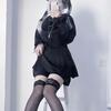 Lolita Sickly Perfect for School and Fall [EDREES] Women's Dress, Cute, Set, Stand-Up Collar, Above-the-Knee, High-Waisted, A-Line, Princess-Style,