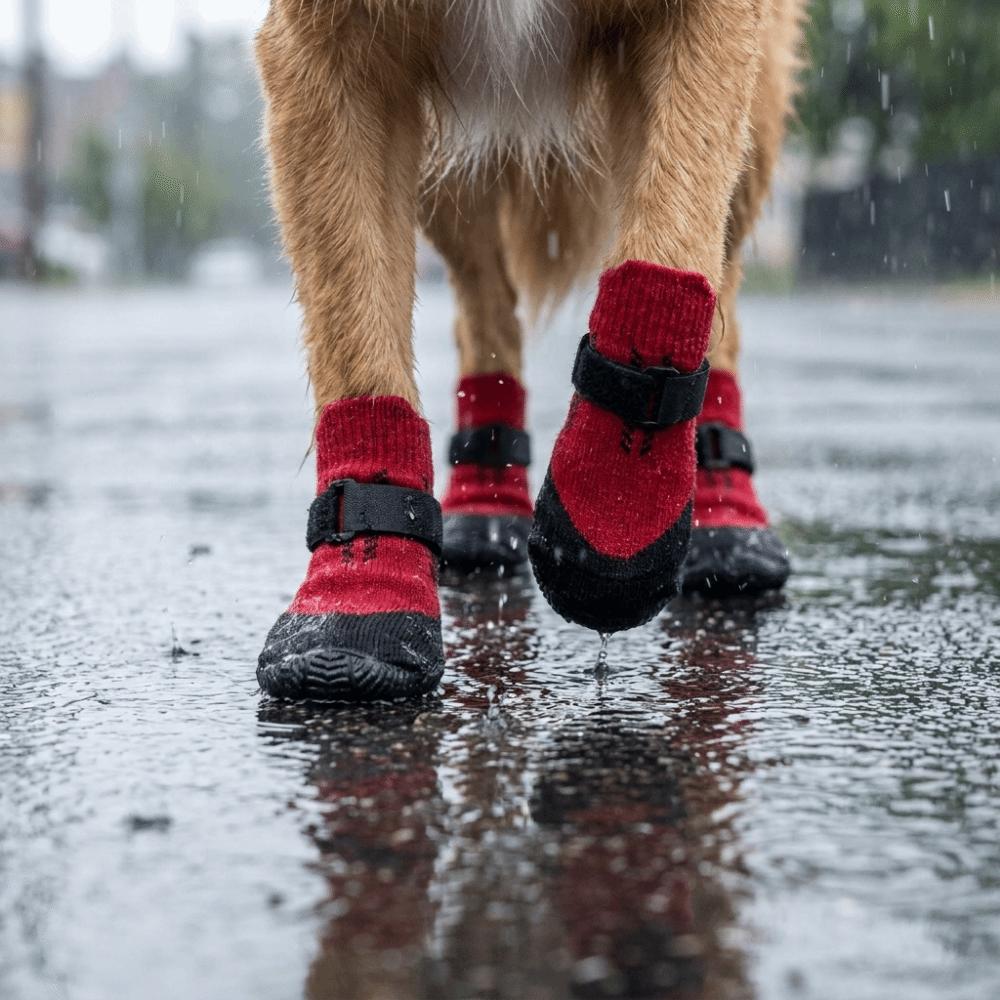 4PCS Wear Resistant Waterproof Dog Socks Shoes Dirt-Resistant Dog Paw Protector Home