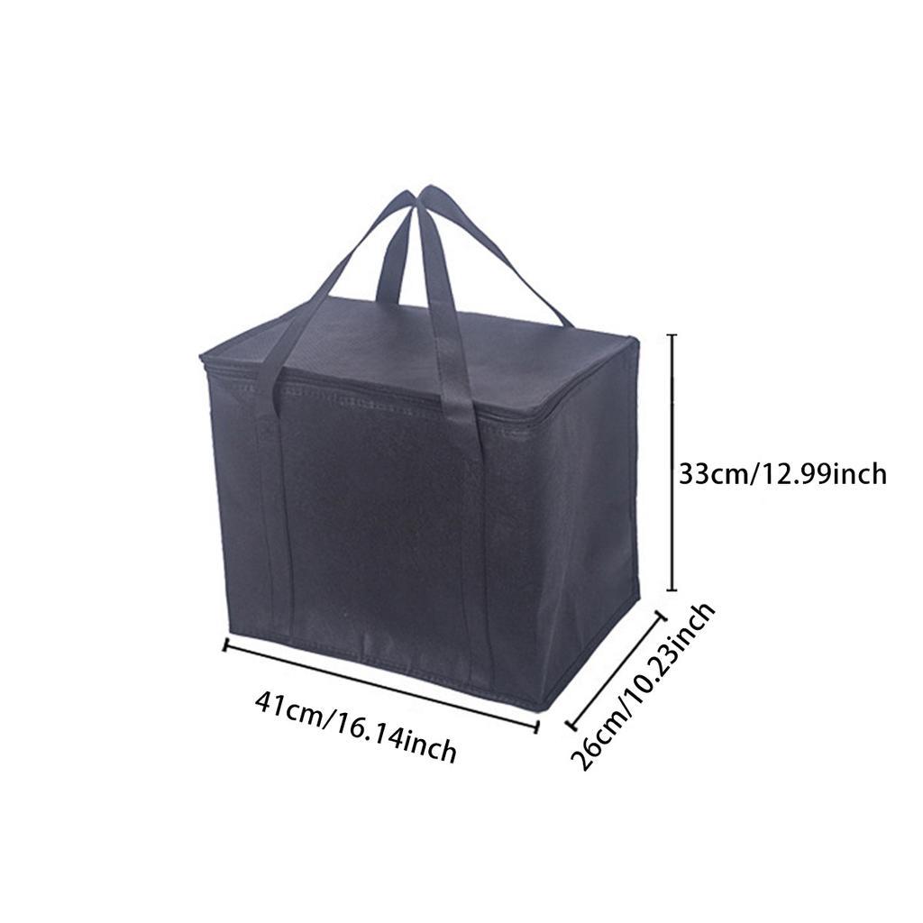 1pc Large Insulated Food Bag Reusable Foldable Hot Cold Meals Grocery Bags Zipper Bag Lightweight For Picnic Camping Outdoor