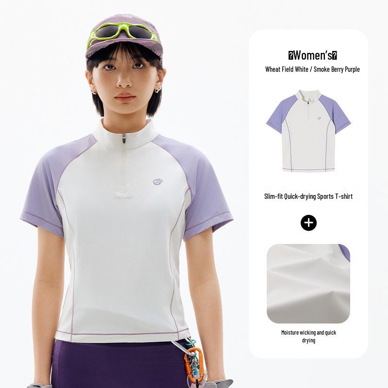 

Tanto Outdoor Women s Half-Zip Ice Silk UV Protection Quick-Dry Short-Sleeve Tee XXL