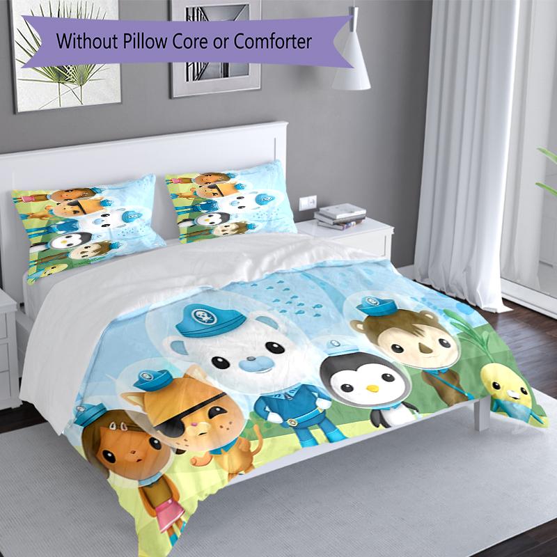 3pcs Octonauts Duvet Cover Set, Includes 1 Duvet Cover and 2 Pillowcases,Skin-Friendly&Comfortable Fabric,Suitable Bedding Sets