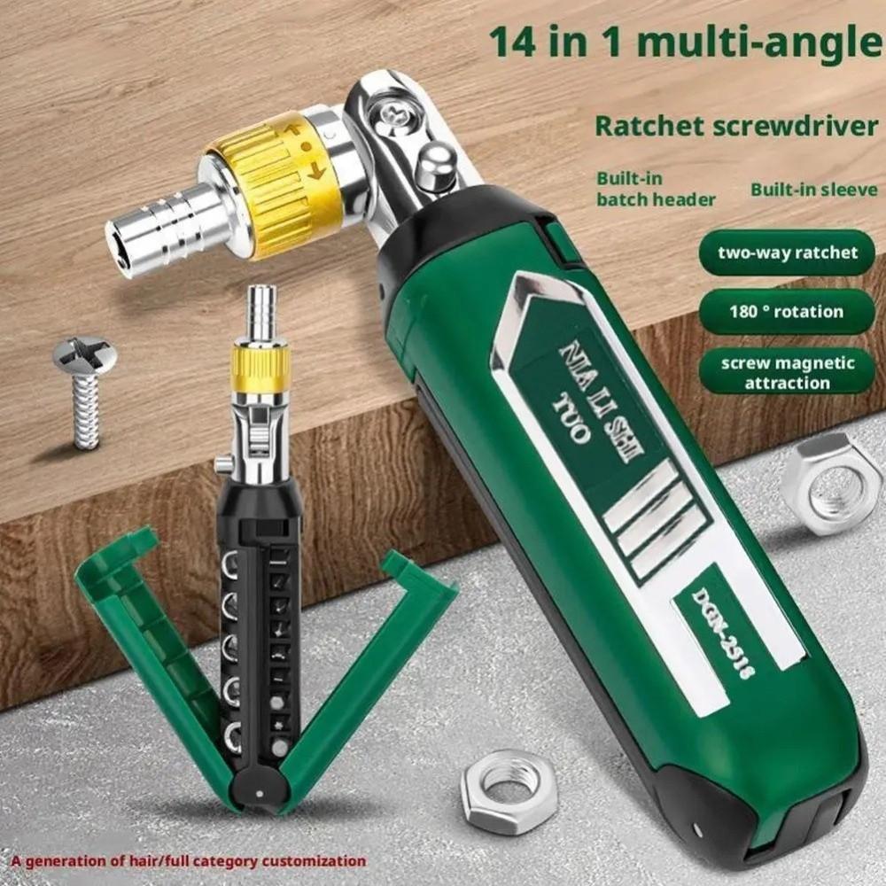 14 in 1 Ratchet Screwdriver Set Multi-function Hand Repair Tool Universal Dual-purpose Screwdriver Portable Screwdriver Bit Set