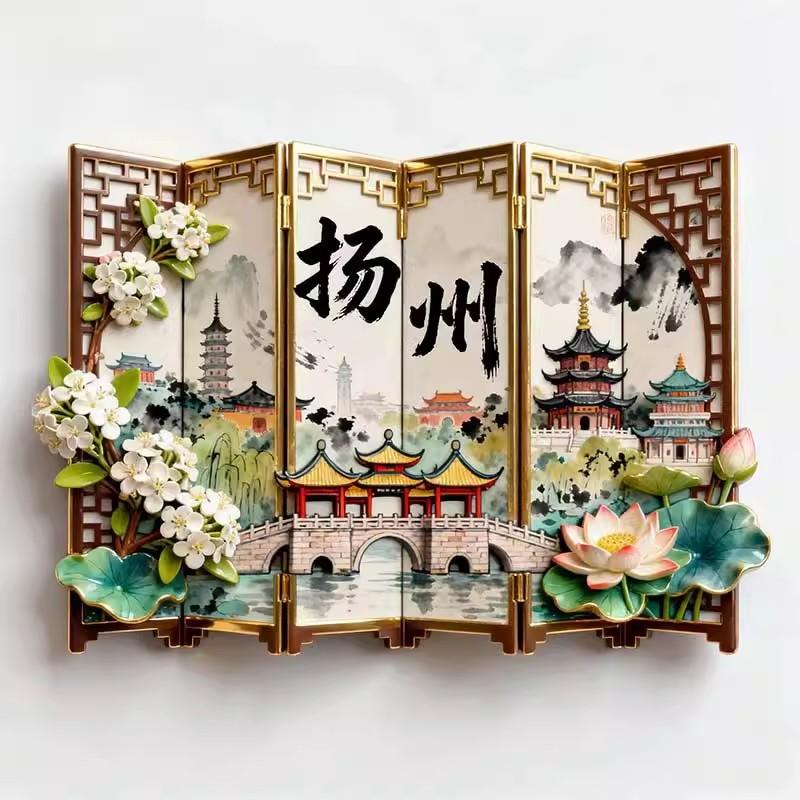 Souvenirs de Voyage Chine Aimants de Frigo Shenzhen Yangzhou Suzhou Hangzhou Dali Dujiangyan Penglai Zhouzhuang Autocollants de Frigo
