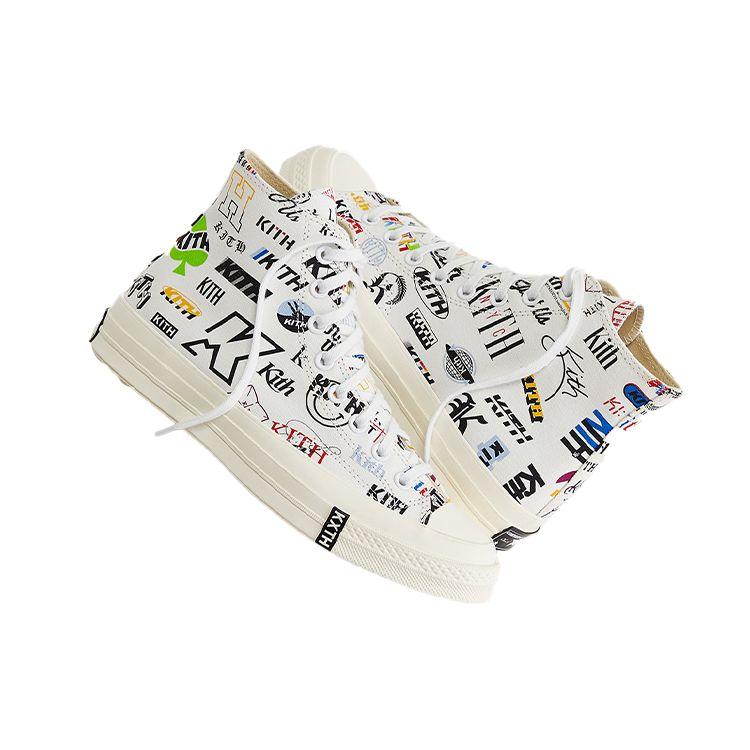 Kith x Converse Chuck 70 High 10° Anniversario - Sneakers Unisex Bianche Campione Multi Egret X40552-CT219U-21S01