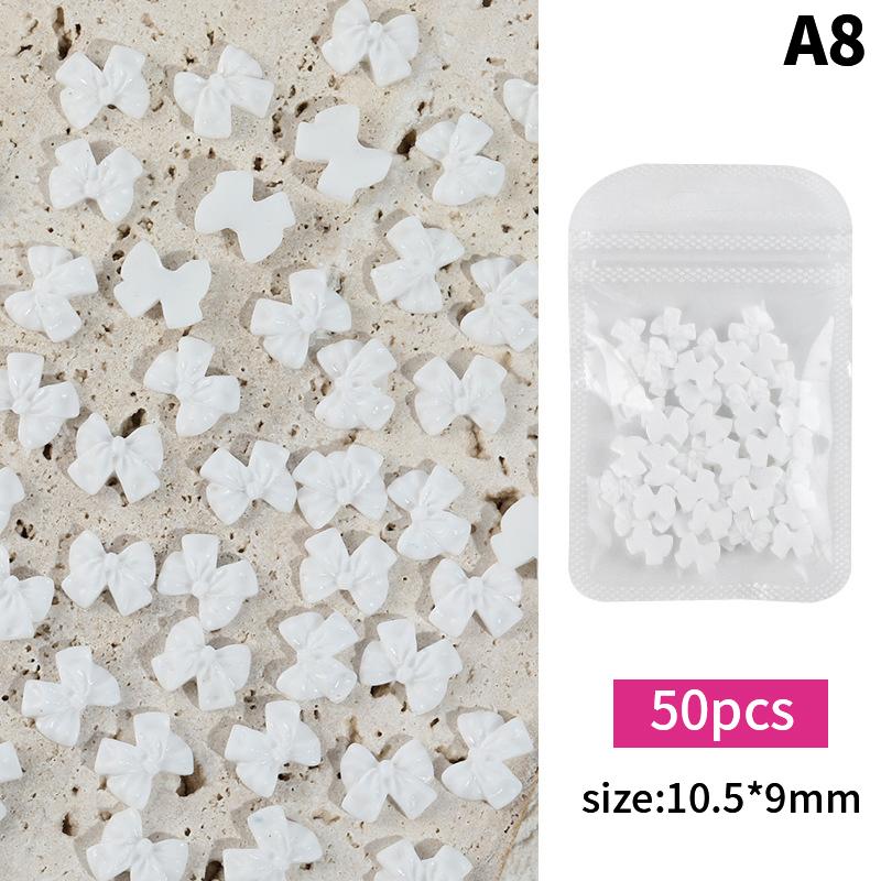 

50Pcs Nail Art 3D Butterfly Nail Jewelry Nail Decoration 10.5*9cm білий