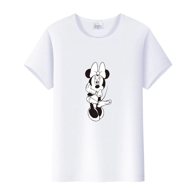 Fashion Summer Blouses T-shirt White 2000s Tees Cartoon Minnie Tshirt Mickey Mouse Tops Graphic Clothes Unisex