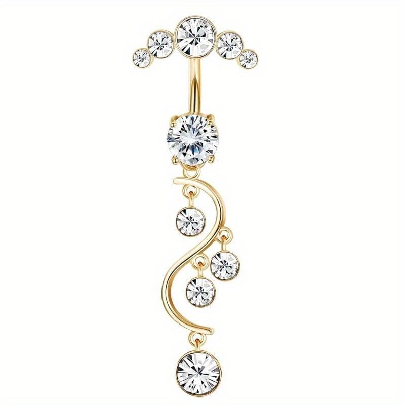 Bobisty 316L Surgical Steel Belly Button Ring Cute Butterfly Dangle Navel Piercing Jewelry for Women