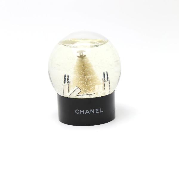 Chanel Novelty Christmas Object Glass Black Unisex Used