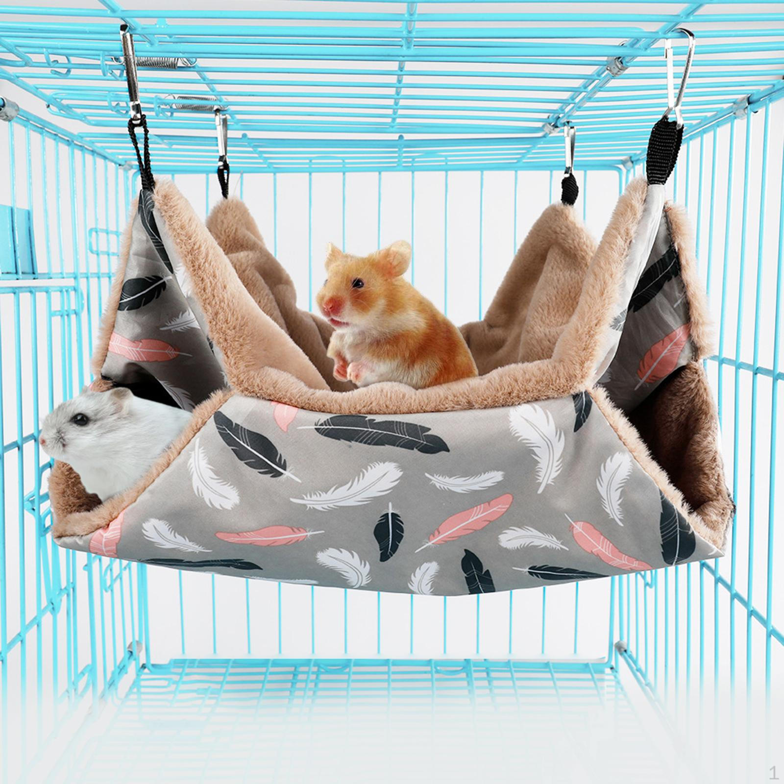 

Hamster Bed, Hanging Hammock House Cave Nest Mats, Hideout Supplies for Bird Small Animal Bed коричневий