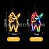 LED Christmas Decorative Suction Cup Lights Snowman Tree Star Curtain Battery Operated Holiday Lighting Set