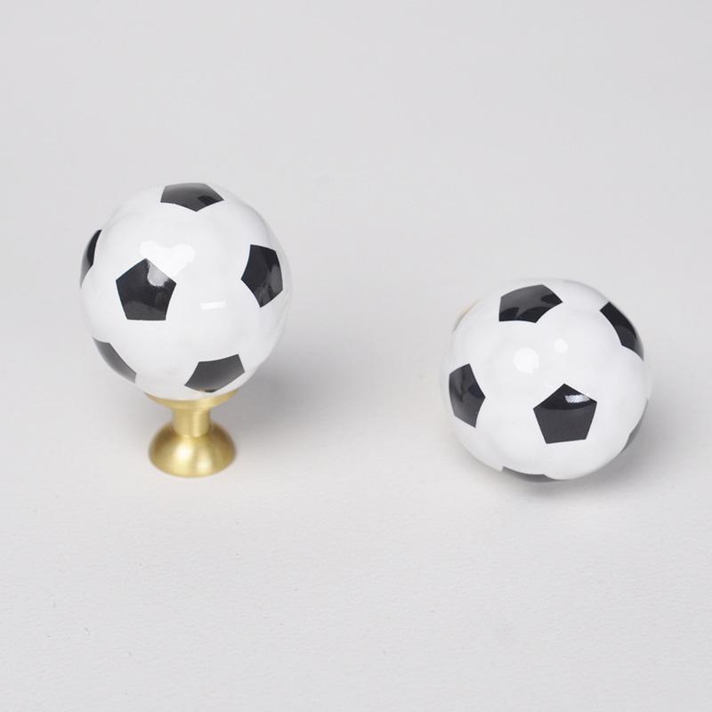 Cartoon Basketball Football Cabinet Door Handle Drawer Knobs Single Hole Ceramic Pulls Kitchen Wardrobe Furniture Handles