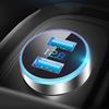 Car Charger Dual USB Super Fast Charging Car Charger Adapter 3.1A Aluminum Alloy Cigarette Lighter Adapter Voltmeter LCD Display