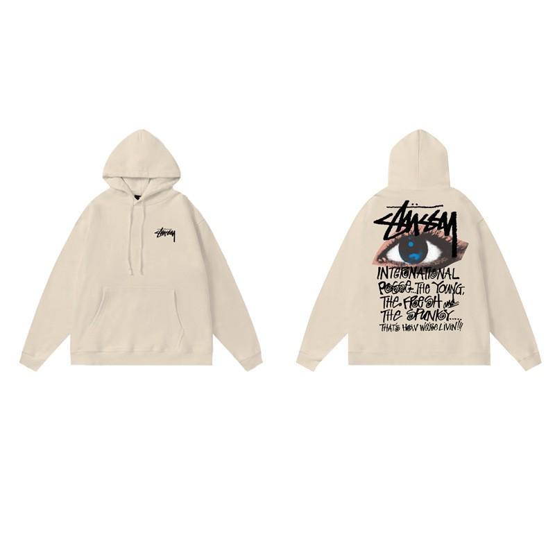 Felpa con cappuccio e stampa Stu Uomo Donna Inverno Calda Foderata in pile Oversize Casual Pullover