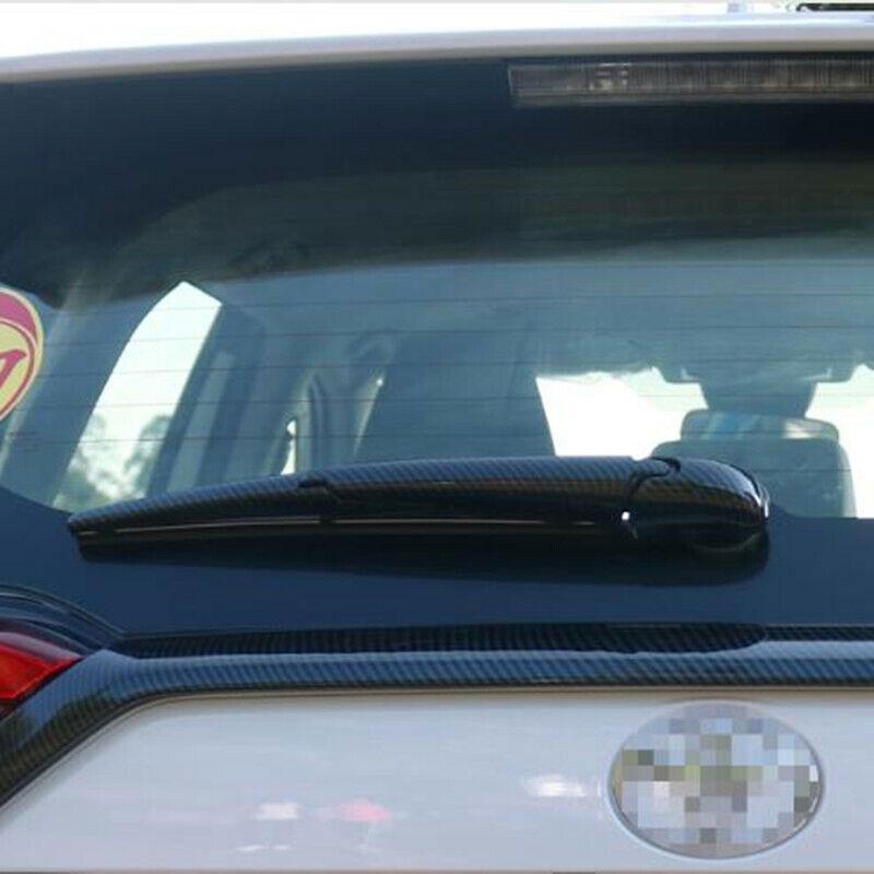 Carbon Fiber Car Rear Window Rain Wiper Cover Trim For Toyota RAV4 -