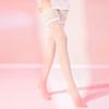 Lolita Pink Stockings Sweet Sakura Flowers Print Stockings Women Lace Top Over Knee Silicone Stockings Harajuku Cosplay Hosiery