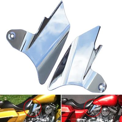 Motorcycle Chrome Reflective Saddle Shield Air Heat Deflector For Harley Touring Electra Glides Road Kings Street Glides 97-07