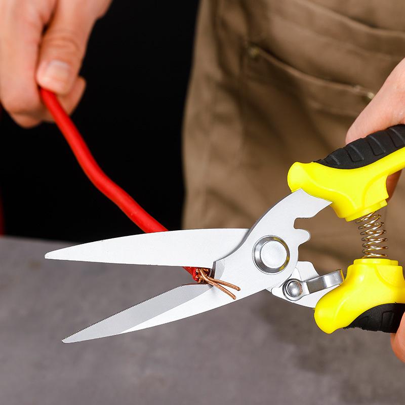 Industrial Multi-Functional Shears for Sheet Metal, Integrated Ceiling, and Wire Cutting