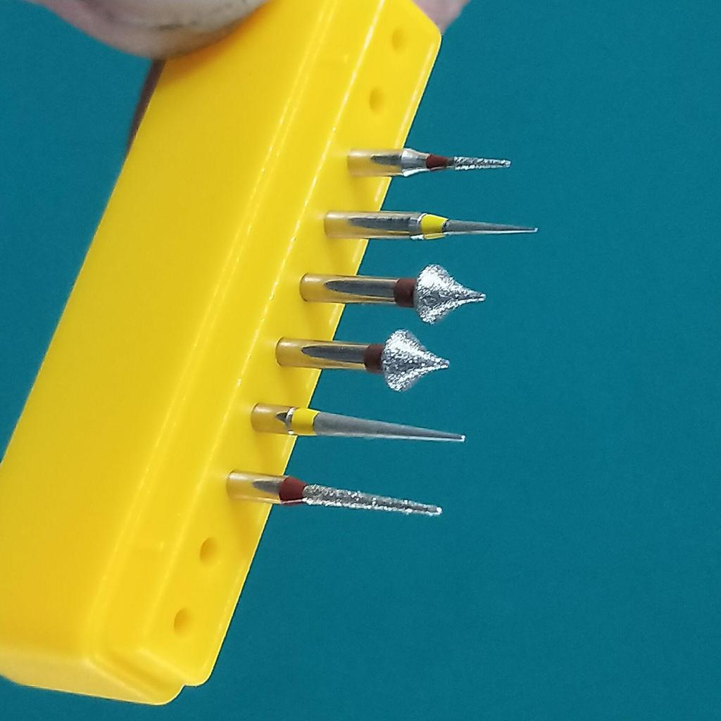 Lot de 6 fraises diamantées pour traitement orthodontique dentaire, réduction de l'émail interproximal, fraises dentaires, fraises à polir