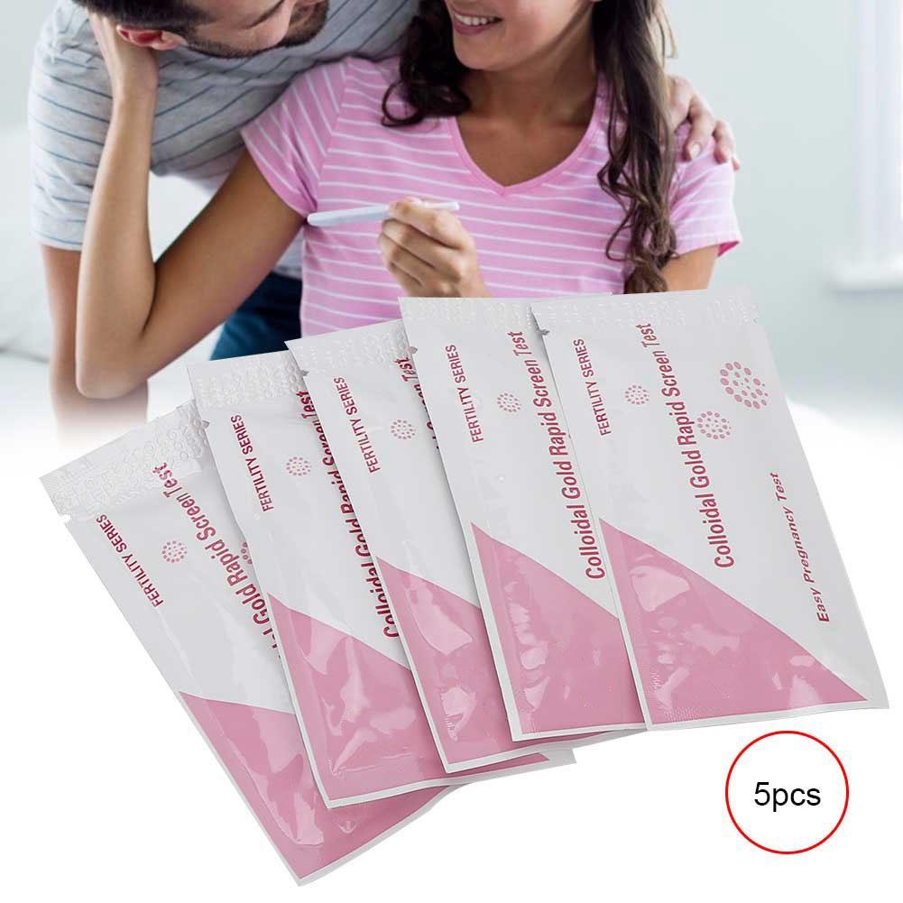 5 Stück HCG Schwangerschaftsteststreifen Kolloidales Gold Schnelltest für Frauen