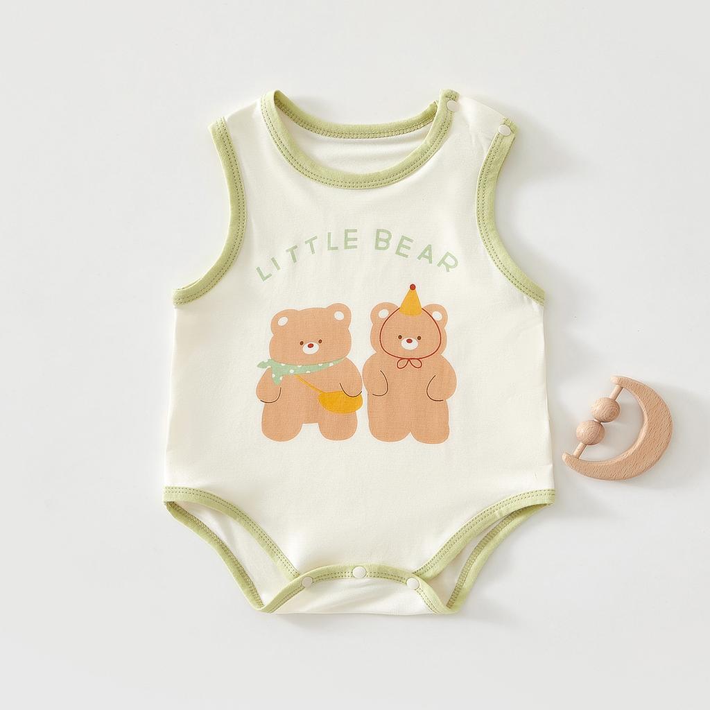 Baby Sleeveless Bodysuit, Lightweight Breathable Infant Tank Romper, Summer Triangle Onesie for Newborns