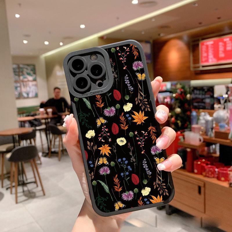 Fashion Luxury Flower Floral Funda Case for Iphone 14 Pro Max Plus 13 12 11 Pro Max XR X XS 8 7 Plus SE 2020 Soft Silicone Shell