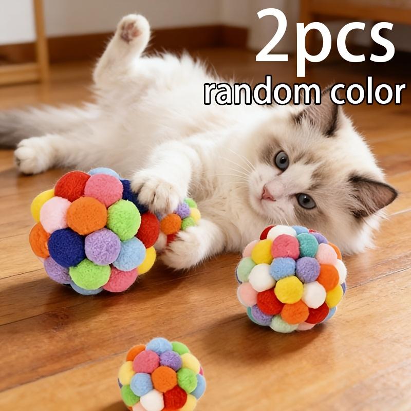 Cat Ball Toy Pet Elastic Bell Ball Self-Amusement Ball Ball Teething Toy for Indoor Cats And Kittens Random Color, None Battery