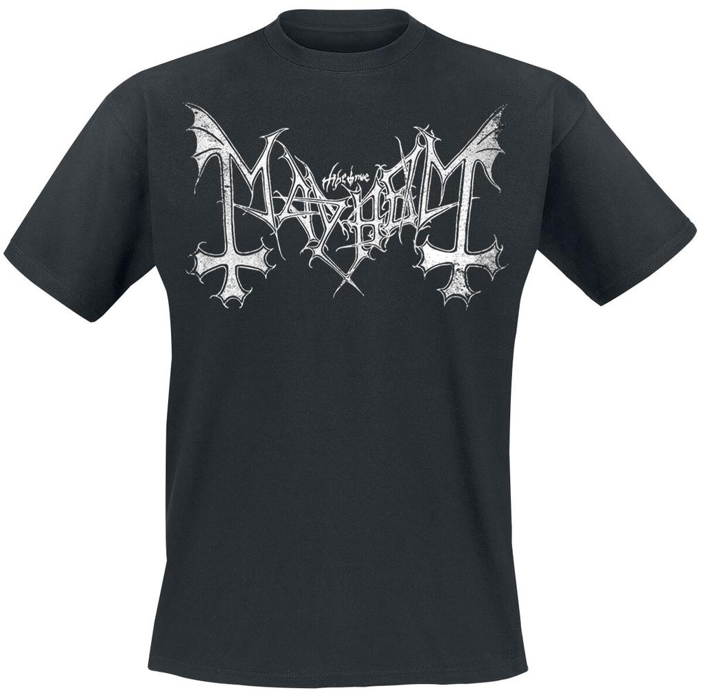 Distressed Logo Mayhem T-Shirt Men Women Metal Rock Band Graphic Tee 100% Cotton Summer Streetwear Top