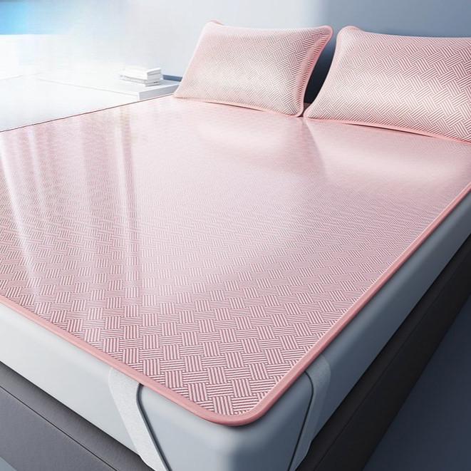 3pcs Machine Washable Summer Ice Silk Mat Set, Soft, Breathable and Non-stuffy, a Must-have Bedding for the Family