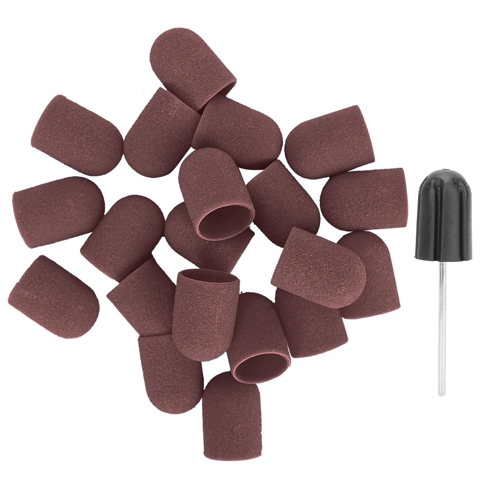 

Nail Art Sanding Cap Nail Drill Bits Polishing Grinding Sanding Bands Set (16 x 25mm)Brown