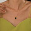 Minimalist Double Layer Square Pendant Necklace Fashion Niche Cuban Chain Versatile Women's Jewelry