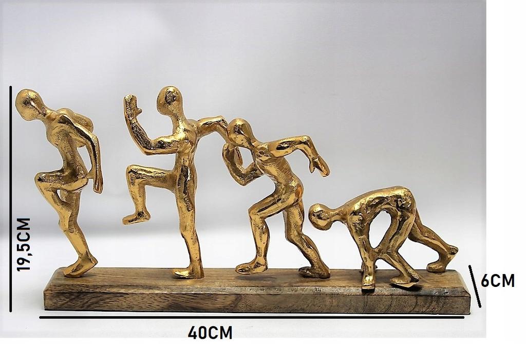Metal Figurine Decorative Sculpture Depicting Runners