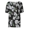 Women's T Shirt Tee Print Button Short Sleeve Daily Weekend Fashion Basic V- Neck Regular Top