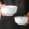 4.5 Inch Simple Rice Bowl Home 2025 New Ceramic Dish Set for Home Copo Stanley Original Miojo Coreano Lamem Comida Macarrão