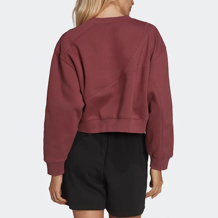 Adidas Originals Sweatshirts Women's Dark Red Crew Neck Moderate Regular (Unisex) Sweatshirts HC4620