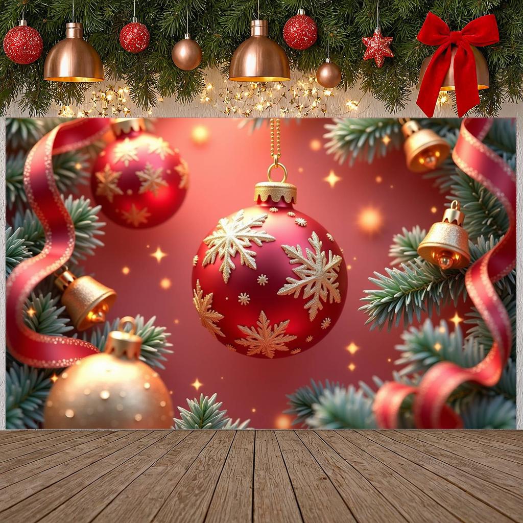 Xmas Banner Red Background Christmas Banner Red Gold Banner Red Gold Theme For Christmas Party Holiday Party Home Decor
