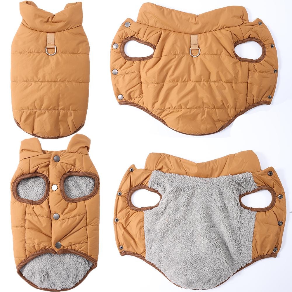 Winter Cotton Puppy Jacket Open Collar Winter Coat D-Ring Sleeveless Cats Vest PP Cotton Clothes Soft Plush Jacket for Small Pet