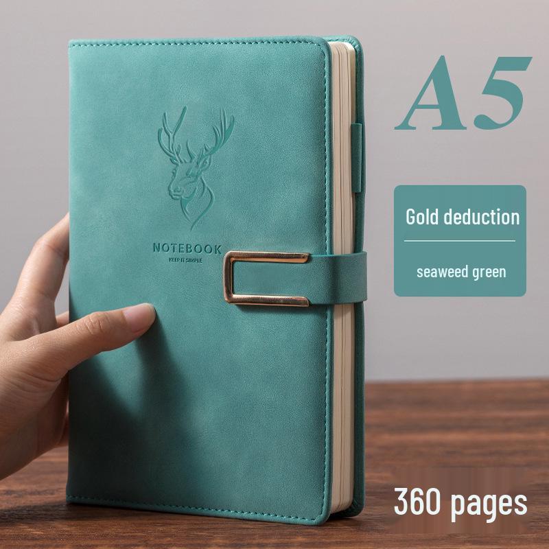 Caiet A5 din Piele Extra Gros cu Cataramă - Ideal pentru Studenți și Afaceri, Design Simplu de Jurnal