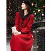 Demana Women's Elegant Waffle Lapel A-Line Dress