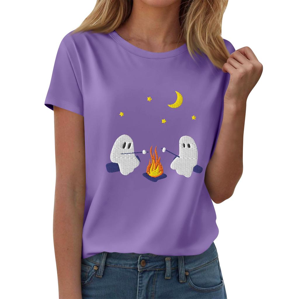 Women's T-shirts, Women's Short-sleeved Tops, Summer Fashion Round Neck Casual Stylish Shirts, Tunic Tops