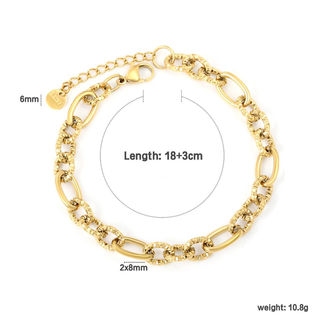 Simple Geometric Chain Bracelet Fashion Creative Link Design High-End Jewelry for Women