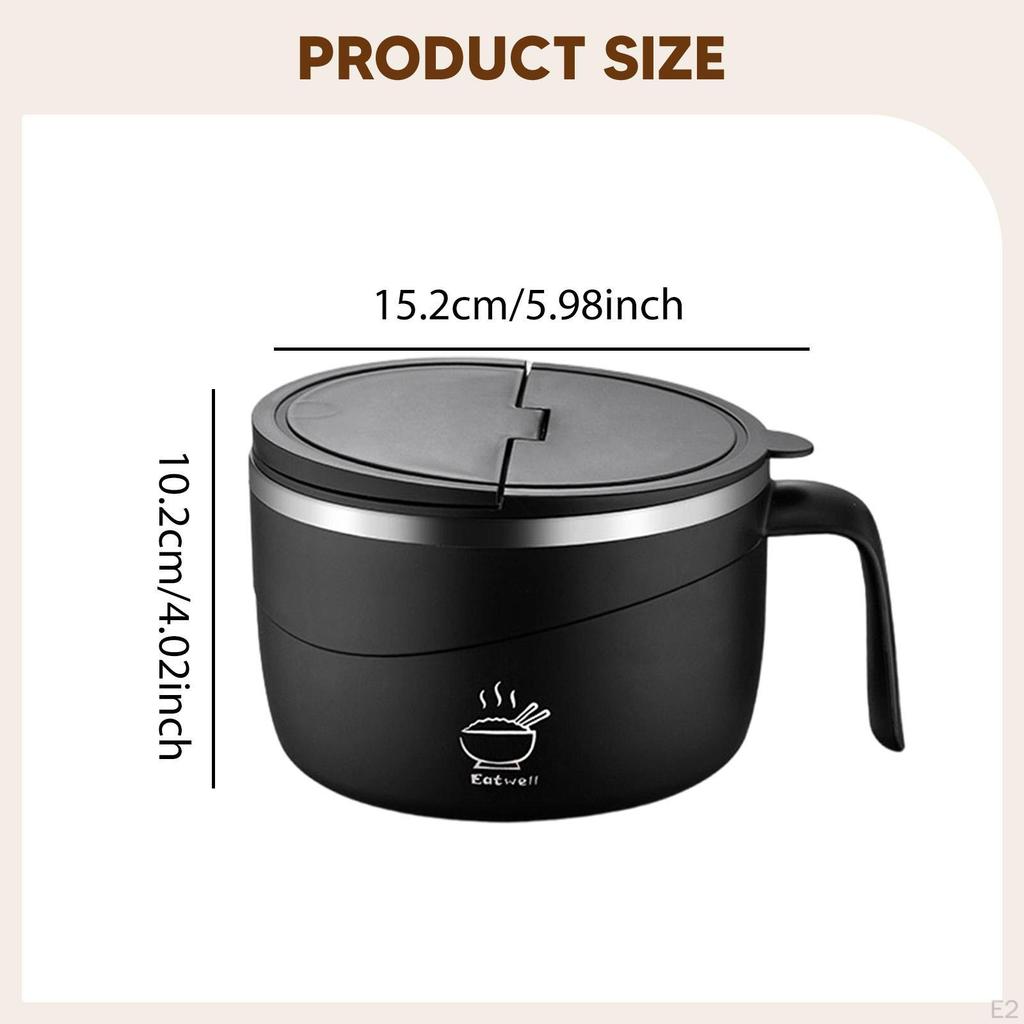 with Lid, Round Soup Bowl, Kitchen Utensil, Household Accessory, Large Capacity Cereal Container,