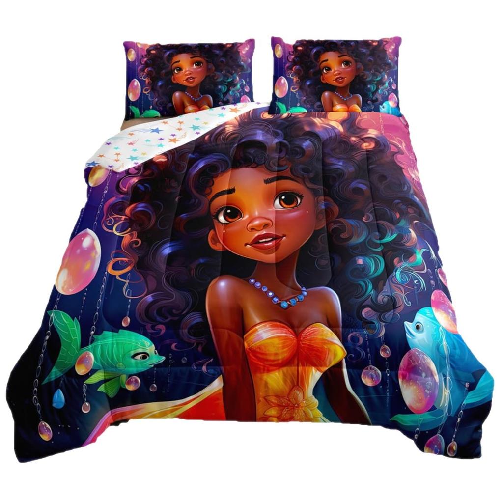 Butterfly Dream Catcher Comforter Set for Kids Teens Girls, Mandala Feather Bedding Down Comforter Twin Size, Bohemian Duvet Insert, Galaxy