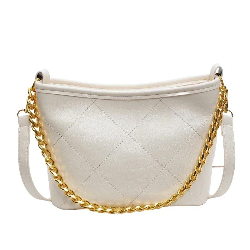 Premium Soft Leather  Bucket Bag Autumn Fashion Chain Versatile Single Shoulder Light Practical Bag