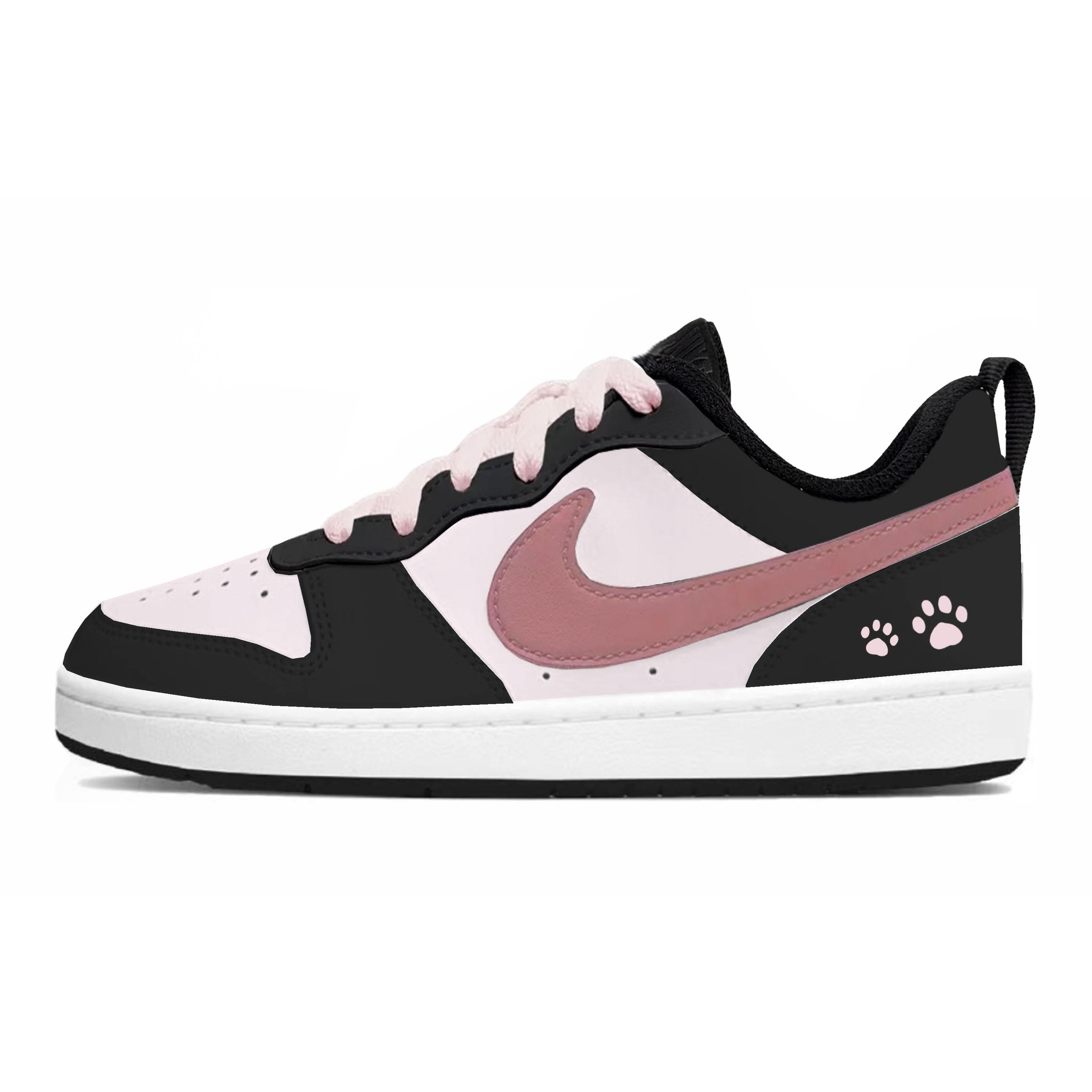 

Nike Court Borough 2 Low top Skateboard Shoes Women s Black Pink BQ5448-115(Team49-) 36