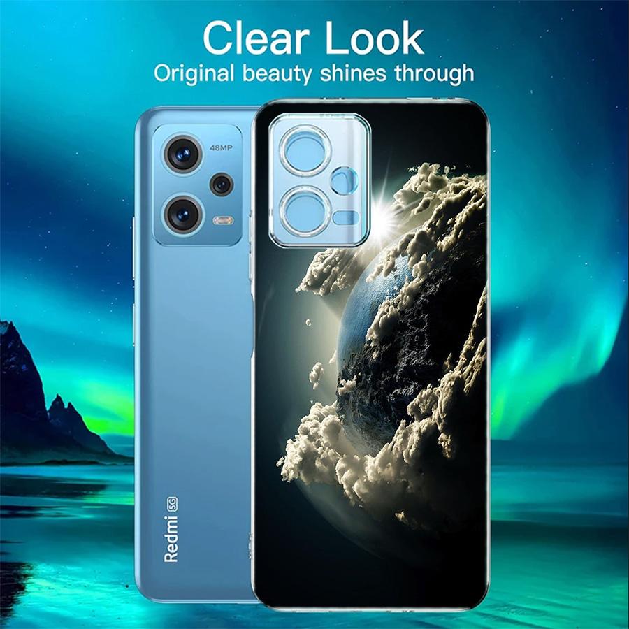 Erde, Sterne, Weltraum Handyhülle Für Redmi 12 13C 12C 15C 9 10 10C Note 13 Pro Plus 14 15 Pro 9T 9C 9A TPU Weiche Hülle Klare Handy C